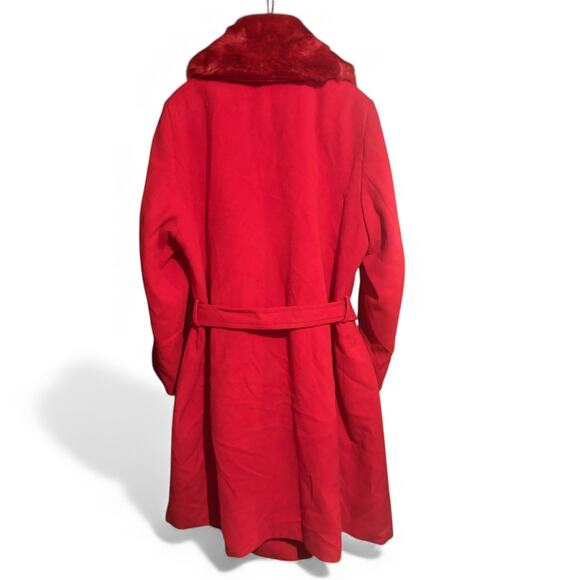 Lane Bryant Red Wool-Blend Coat w/ Removable Faux Fur Collar – Size 18/20 (NEW!) - Picture 2 of 5